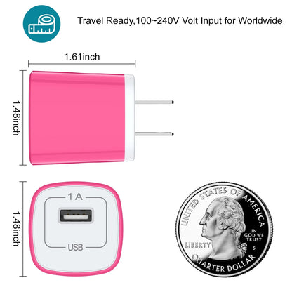 8 Pack USB C Charger Blcok,  1A Wall Charger Block Type C Block Fast Charger Android USB Brick Type C Charger Charger Plug Brick Cube Charger Box Fast Charging Block for Samsung Android Charger