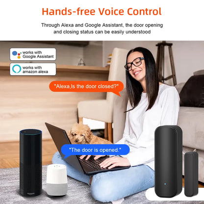 Wifi or Zigbee Door Window Sensor Smart Home Wireless Door Open Close Detectors APP Remote Alarm Work with Alexa Google Home
