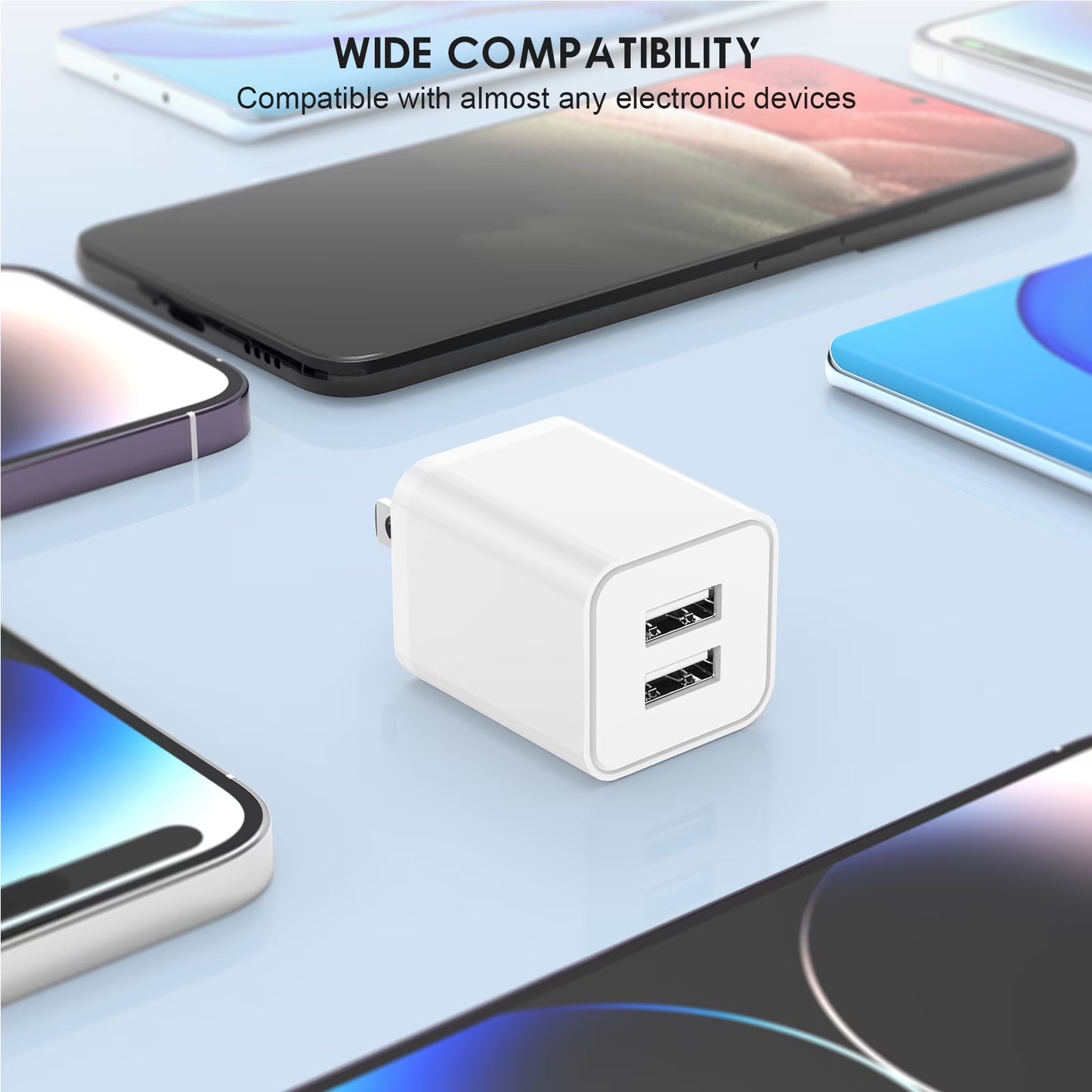 Wall Charger Compatible for Iphone Charger Cable 6Ft, 2 Pack Dual Port USB Block Cube Adapter with Charging Cord Compatible for Iphone 14/13/12/11 XS/XS Max/Xr/X 8/7/6 plus Se,Ipad,Case