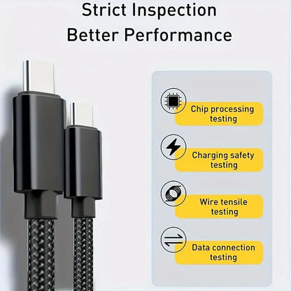 60W Quick Charger Type C to Type C 1M 2M 3M Cables PD Fast Charger Data Cable